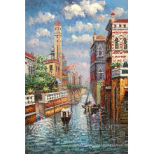 Peinture à l&#39;huile faite à la main au canal de Venise